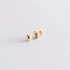 Золотая моносерьга Шарик с07716 Оникс 0.63 г