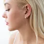Золотые серьги - кольца с цепочками 470615 Оникс 1.99 г