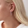 Серебряные серьги - пусеты Крылья 4756 Оникс 4.24 г Белый