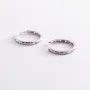 Серебряные серьги - кольца с фианитами 4907 Оникс 1.79 г Белый