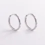 Серебряные серьги - кольца с фианитами 4907 Оникс 1.79 г Белый