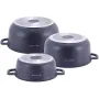 Набор 3 кастрюли Landes Black 2.3л 4.5л 6.5л с двумя прихватками Kamille DP36495