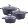 Набор 3 кастрюли Landes Black 2.3л 4.5л 6.5л с двумя прихватками Kamille DP36495