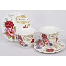 Набор Bona кофейный Romantic Life E98 2 чашки 90мл и 2 блюдца DP39205 Набор Bona кофейный Romantic Life E98 2 чашки 90мл и 2 блюдца DP39205