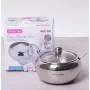 Сахарница 460 мл нержавейка с ложкой и стеклянной крышкой DP41380 Kamille