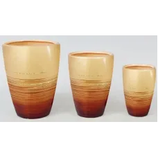Набор 3 вазы Gold Motifs Brown 17.5 см 15 см и 12 см Bona DP41664