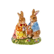 Декоративная фигурка Кролики с корзинкой 12 см Lefard AL113893 Декоративная фигурка Кролики с корзинкой 12 см Lefard AL113893