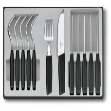 Набор столовых приборов Victorinox Swiss Modern Table Set 12 предметов Черный (6.9093.11W.12) Набор столовых приборов Victorinox Swiss Modern Table Set 12 предметов Черный (6.9093.11W.12)