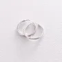 Серьги - кольца в белом золоте (1.5 см) с07152 Оникс