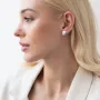 Серебряные серьги - пусеты Теона (1.2 см) 123185 Оникс