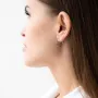 Серьги - кольца в белом золоте (1.8 см) с07153 Оникс