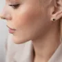 Серебряные серьги - пусеты с черными фианитами 123181 Оникс