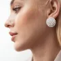 Серебряные серьги - пусеты Теона 123180 Оникс