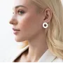 Серебряные серьги - пусеты Зеркальные (2.1 см) 123157 Оникс