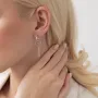 Серебряные серьги Круговорот с цепочками 4884 Оникс