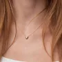 Золотое колье Сердечко с фианитом кол01233 Оникс 43