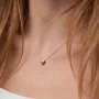 Золотое колье Сердечко с фианитом кол01233 Оникс 43