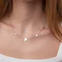 Колье Сердечки в белом золоте кол02137 Оникс 40