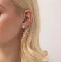 Золотые серьги - пусеты Сердечки с опалом с07745 Оникс