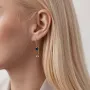 Золотые серьги Вдохновение (синие фианиты) с07753 Оникс