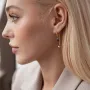Золотые серьги Вдохновение (синие фианиты) с07753 Оникс