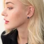 Серебряные серьги - пусеты с жемчугом 2279/9p-PBL Оникс