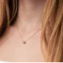 Золотое колье Сердечко с фианитом кол01566 Оникс 43