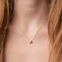 Золотое колье Сердечко с фианитом кол01566 Оникс 43