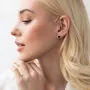 Золотые серьги - пусеты с ониксом с07018 Оникс