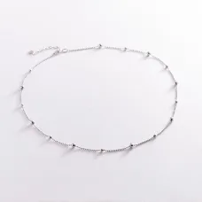 Колье Шарики в белом золоте кол02126 Оникс 50
