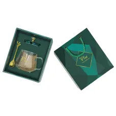 Сувенирный подарочный набор No Brand A28 чашка+ложка Dark Green Сувенирный подарочный набор No Brand A28 чашка+ложка Dark Green