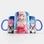 Чашка Fan Girl Рем Рам та Емілія Ре:Зеро Життя з нуля - Re: Zero (14898) 330 мл Блакитний