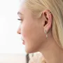 Серебряная серьга - каффа с фианитами 4996 Оникс