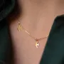 Колье Ласточки в желтом золоте кол02022 Оникс 38
