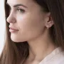 Серьги-кольца в красном золоте (фианит) с06713 Оникс