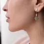 Серьги Клевер в желтом золоте (фианиты) с07781 Оникс