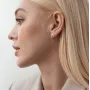 Серебряные серьги - пусеты Птички 4873 Оникс