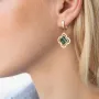 Серьги Клевер в желтом золоте (эмаль) с07779 Оникс