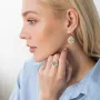 Серьги Клевер в желтом золоте (эмаль) с07779 Оникс