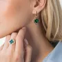 Серьги Клевер в желтом золоте (эмаль) с07779 Оникс