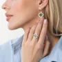 Серьги Клевер в желтом золоте (эмаль) с07779 Оникс