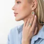 Серьги Клевер в желтом золоте (эмаль) с07779 Оникс
