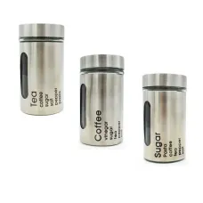 Набор банок для сыпучих продуктов 560 мл Coffee Tea Sugar S&T 7028-01 Набор банок для сыпучих продуктов 560 мл Coffee Tea Sugar S&T 7028-01
