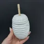 Банка для меда Interos фарфоровая PJ00911 с деревянной ложкой 250 мл