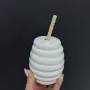 Банка для меда Interos фарфоровая Interos PJ00912 с деревянной ложкой 300 мл