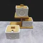 Набор емкостей Interos Солонка 260 мл. с ложками на бамбуковой подставке PJ01961