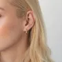 Серьги - кольца в белом золоте (1.8 см) с07797 Оникс