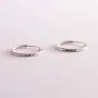 Серьги - кольца в белом золоте (1.8 см) с07797 Оникс