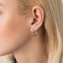 Серьги - кольца в белом золоте (1.8 см) с07797 Оникс