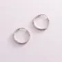 Серьги - кольца в белом золоте (1.8 см) с07797 Оникс